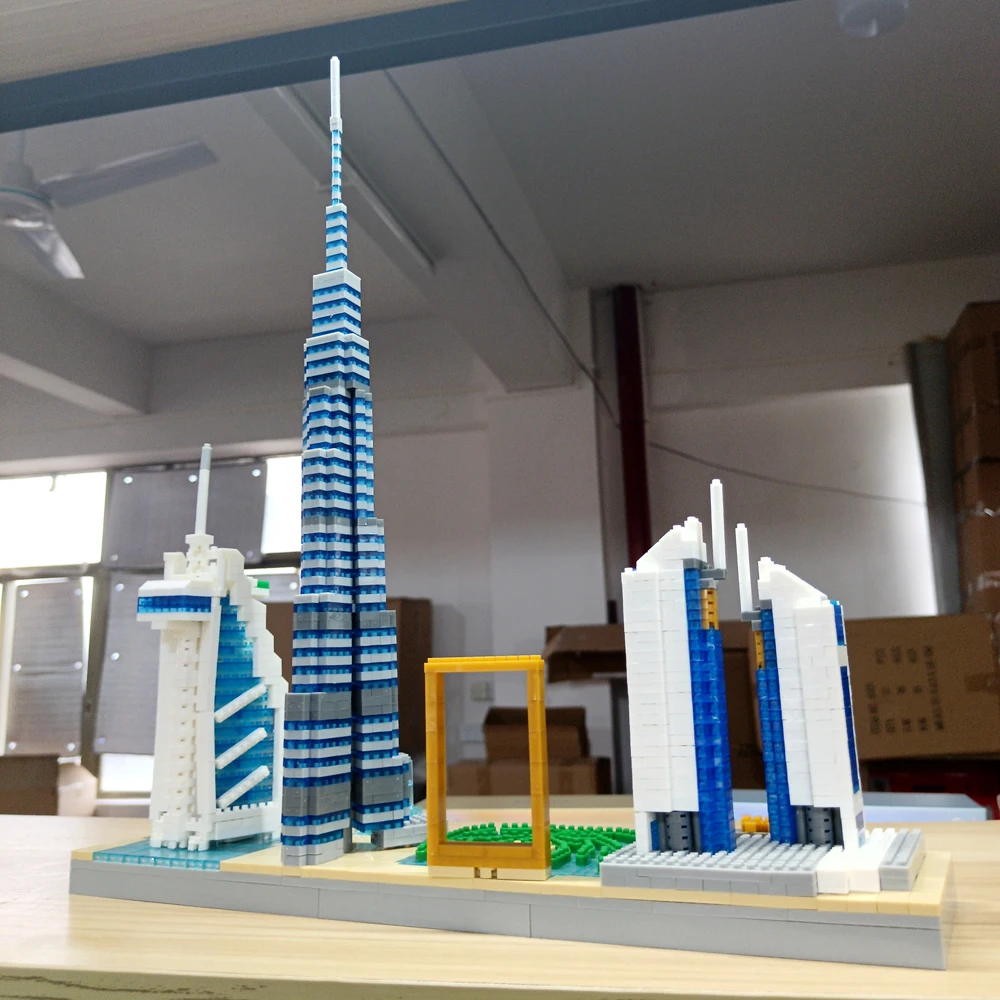 

Набор строительных блоков Saudi Skyline, 3D модель игрушки, домашний декор, архитектурные ориентиры, набор кирпичей для сборки в подарок