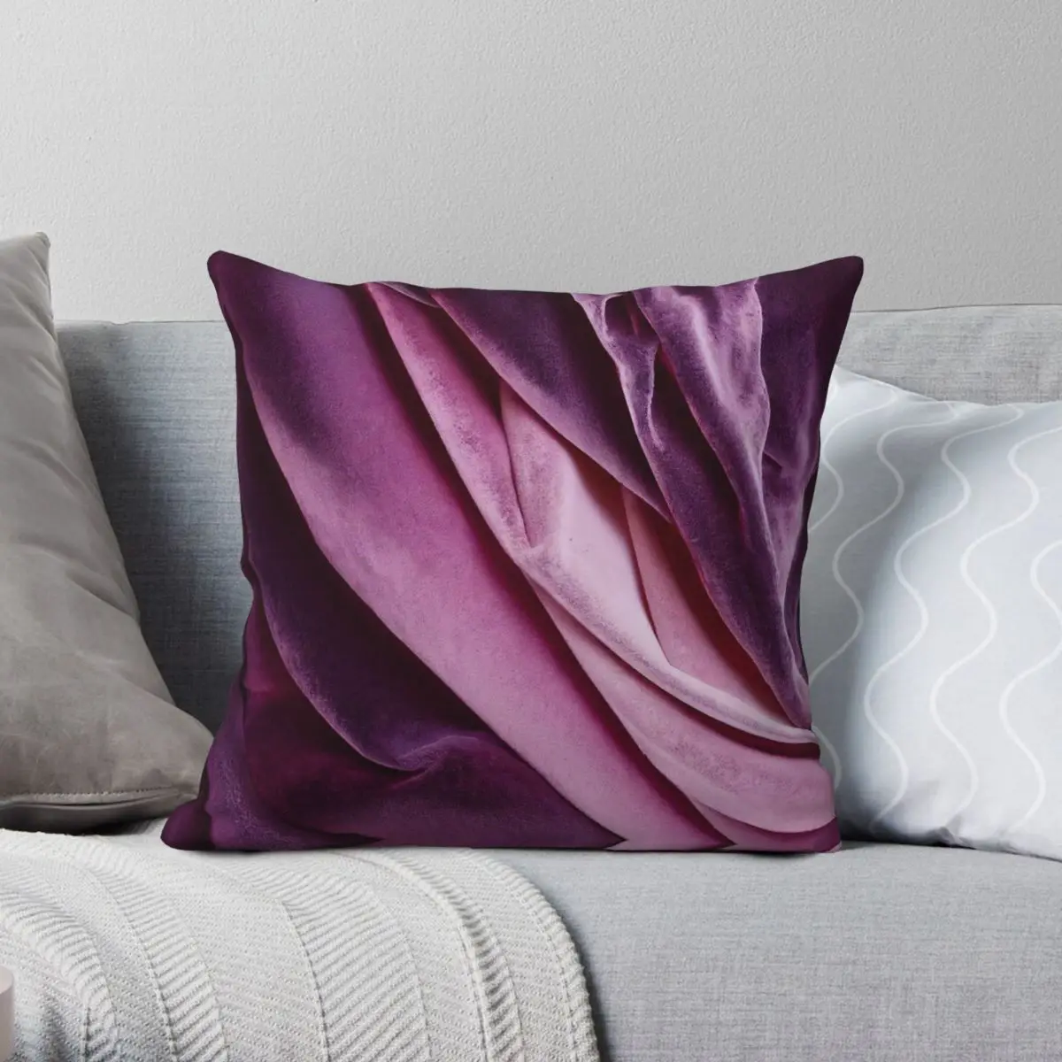 Secret Amethyst Square Pillowcase Polyester Linen Velvet Creative Zip Decor Bed Cushion Case