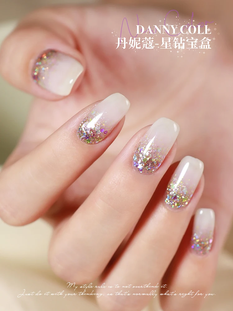 Danny Coll 48 couleurs ensemble paillettes colle à ongles salon de manucure gel ultraviolet non toxique colle végétale écologique Kit d'art des ongles Disco