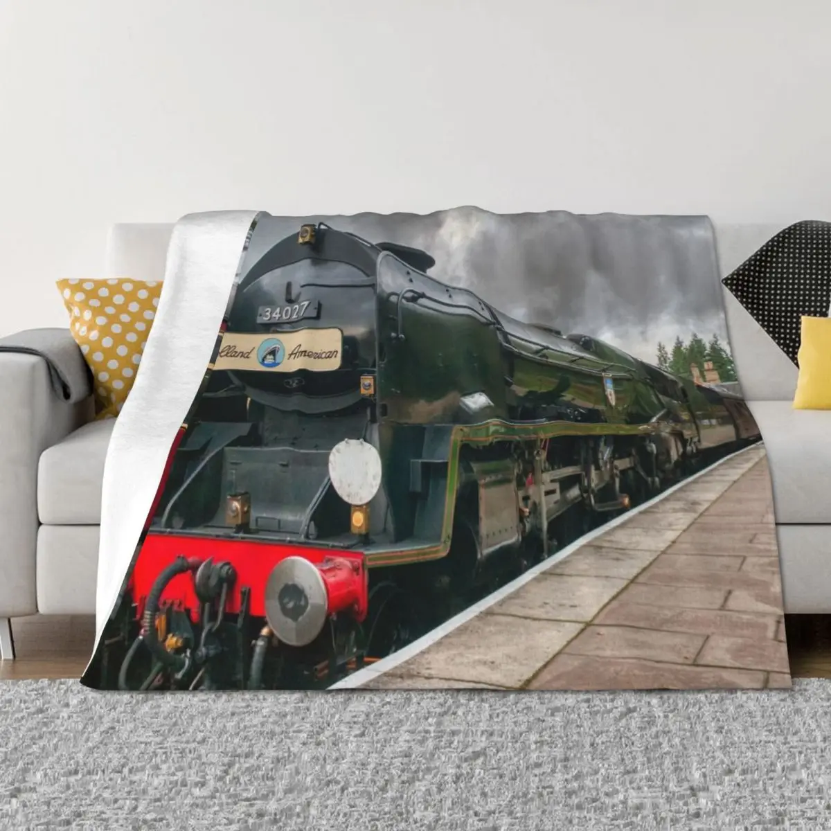 

The Boat Train - 34027 Taw Valley Throw Blanket Travel Plaid Sofas Luxury St Blankets