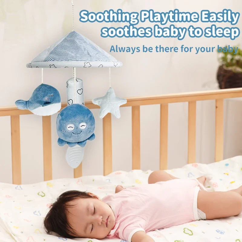 Cama de pelúcia do bebê pendurado brinquedos bonito dos desenhos animados animal anel macio o sino brinquedo removível vento carrilhão recém-nascido sensorial companheiro brinquedos presente