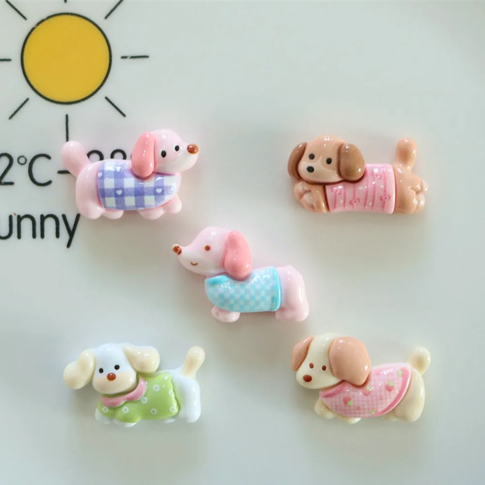 10pcs Cute Cartoon Kawaii Animal Dog Series Flat Back Resin DIY Scrapbooking Embellishments Cabochons Decoration Accessories