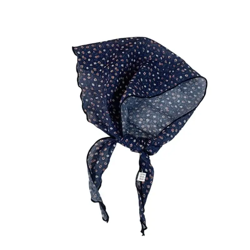 

652F головной платок с цветочным узором, регулируемый шейный платок, женский аксессуар для музыкального фестиваля