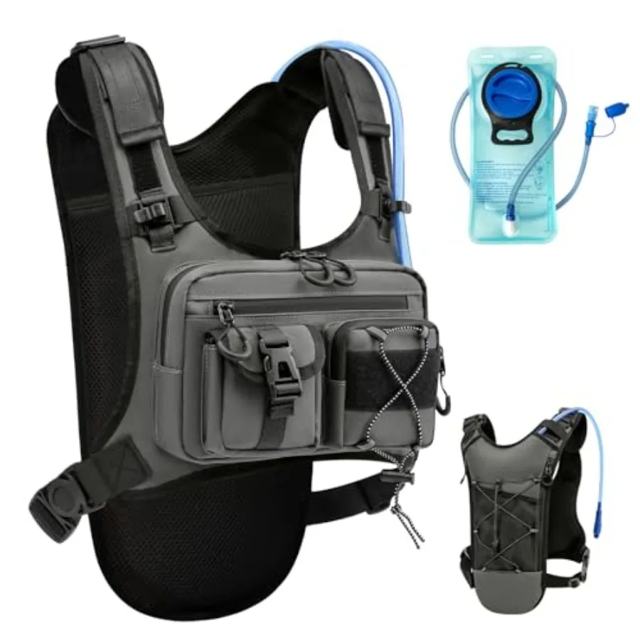USA Original Patent Running Hydration Vest Backpack Lightweight Chest Pack with 2.0L Water Bladder Bag Daypack for Hiking Runni