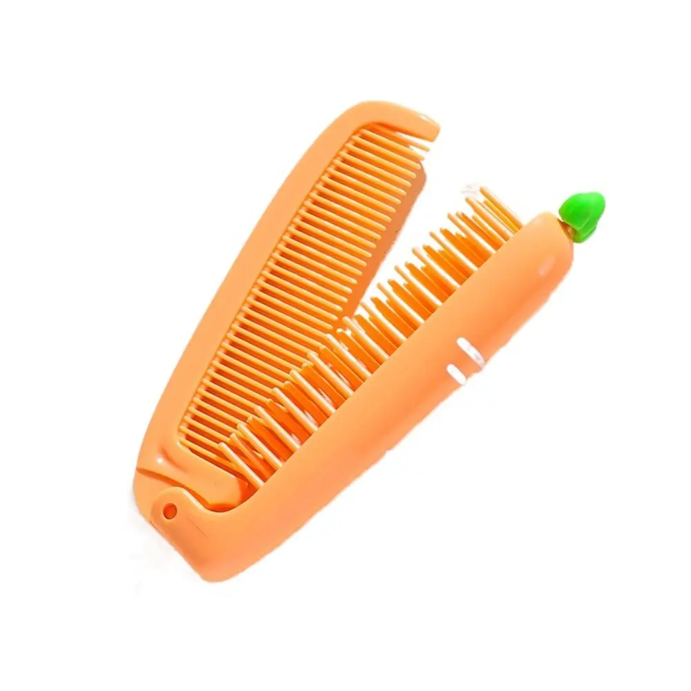 Portable Cartoon Foldable Hair Comb Carrot Detangling Folding Comb Anti-Static Professional Hair Brush Barber Accessories