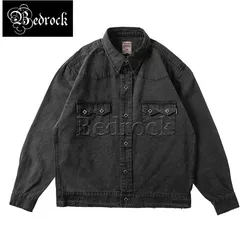 MBBCAR Black Vintage Cleanfit Western Shirt For Men Short Slim Boxy Old Stone Wash Mens Long Sleeved Casual Shirt Fashion Tops