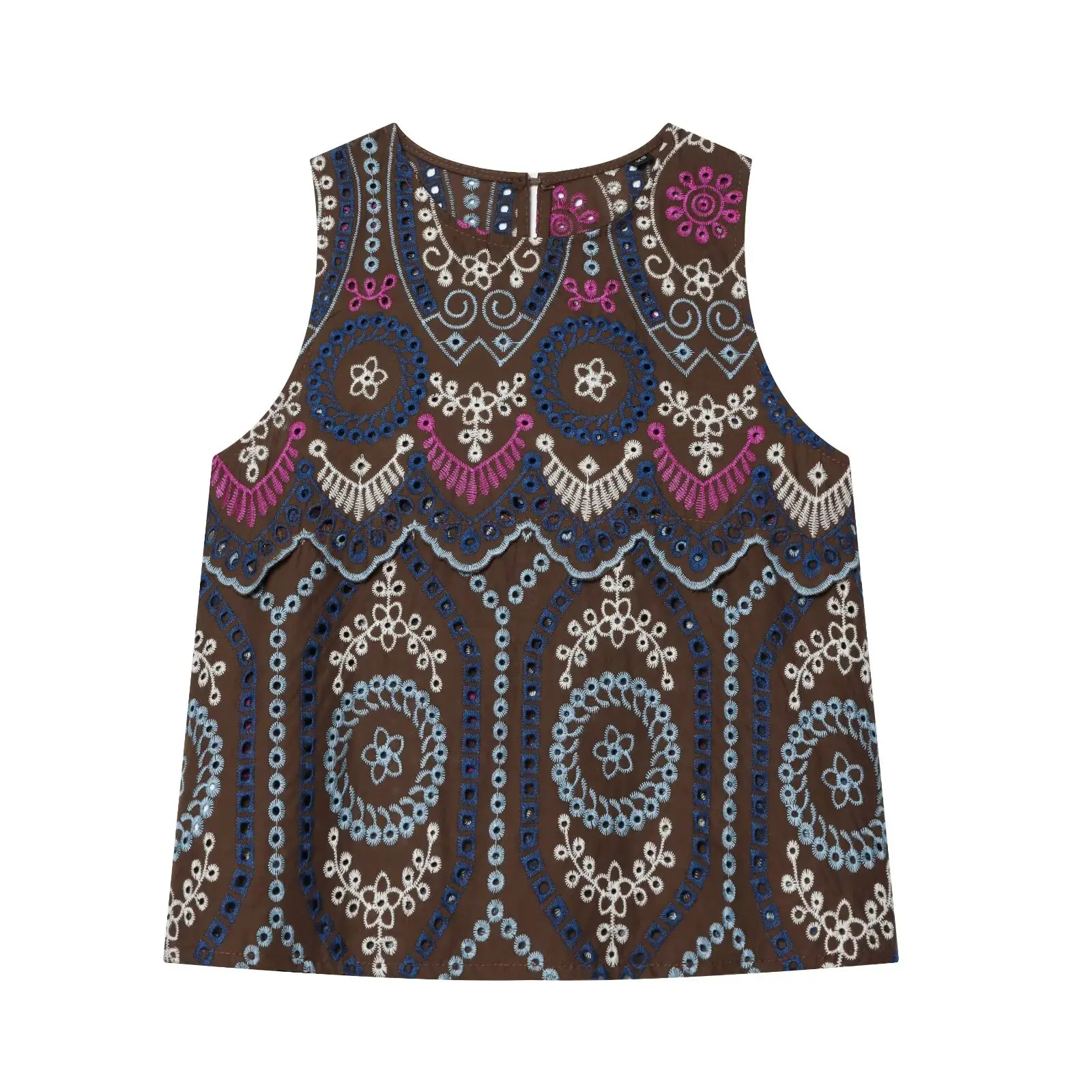 Damen Sexy Mode Bedrucktes Besticktes Ausgeschnittenes Ärmelloses Kurzes Oberteil + Langer Rock Frauen Casual Frühling Sommer 2-Teiliges Set – Detail 8