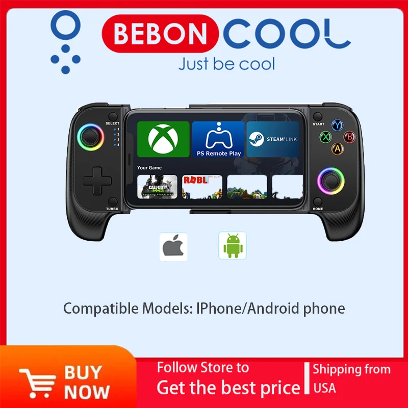 BEBONCOOL Cell Phone Telescopic Gamepad For Apple IOS Android Wireless Bluetooth Phone Game Controller Joystick Mobile Game