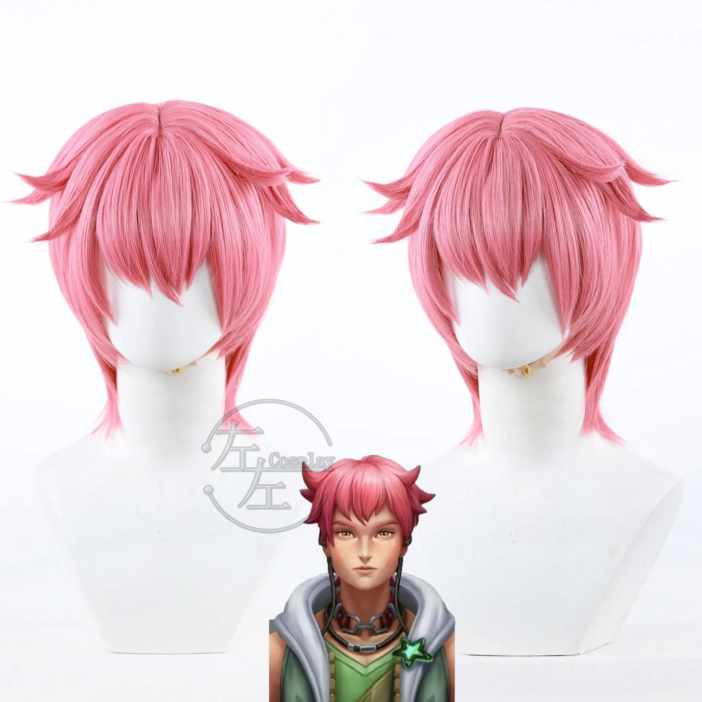 Game LOL HEARTSTEEL Live My Life Ezreal Cosplay Wig Short Heat Resistant Synthetic Hair For Halloween Role Play Party Pops