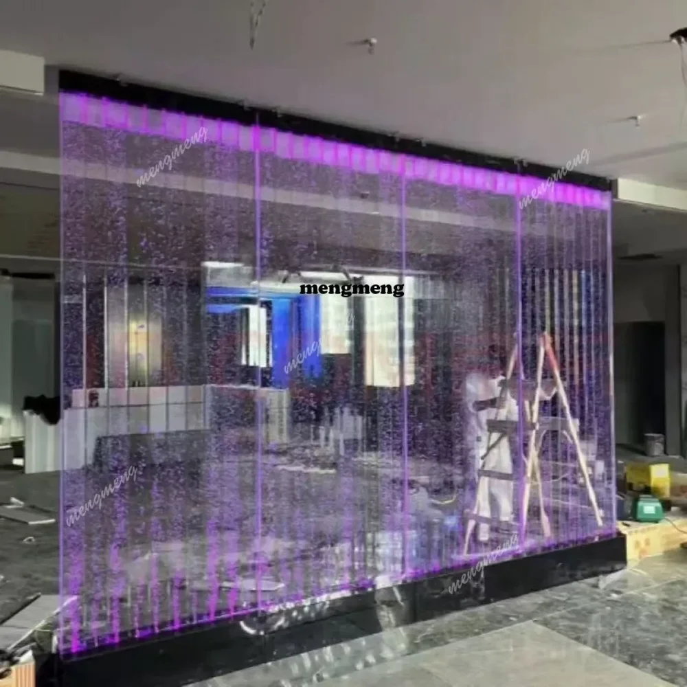 New arrive Custom acrylic bubble wall living room water curtain wall family restaurant entrance screen partition factory direct