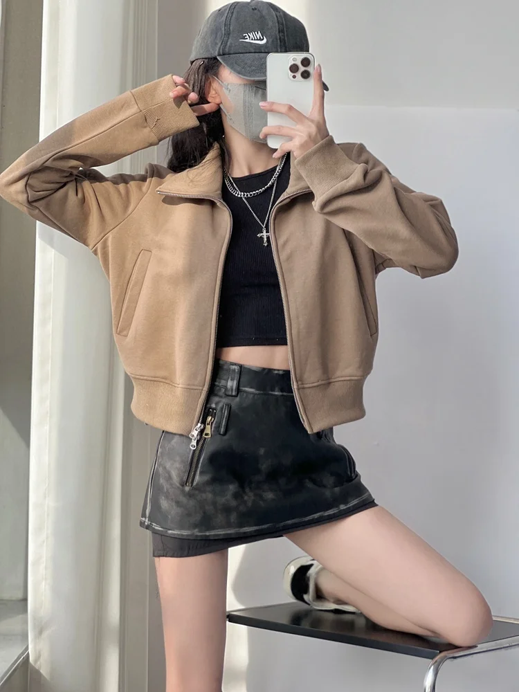 الوردي البلوز Jaet المرأة ort ملابس خارجية فضفاضة ربيع الخريف الرياضة سترة مفتوحة أعلى حجم صغير تنوعا Sle