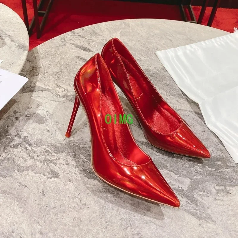 

Top Quality Womens High Heels Luxury Fashion Ladies Crystal Glisten Red Sole Shoes Classic Retro Designer 0-12cm High Heel