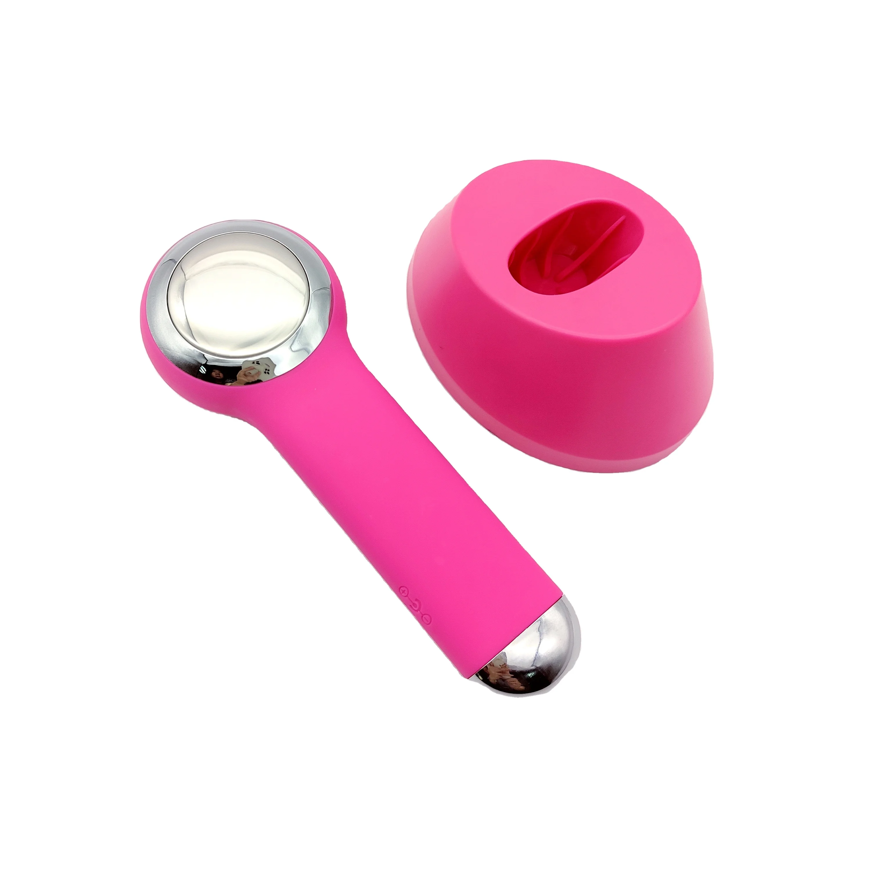 Rechargeable 3-in-1 Waterproof Electric Silicone Facial Cleansing Brush Hot/Cold Massage Stand Pore Cleanser