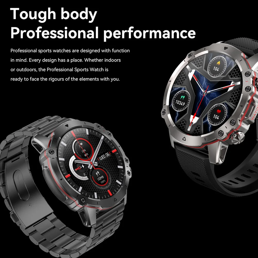 AK65 Rugged Smart Watches Men For Android Huawei Ios Waterproof Watches1.43'' HD Fitness Tracker Bluetooth Call Smart Watch 2023