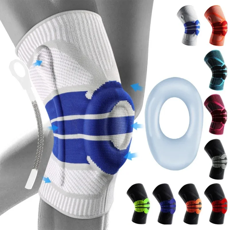 

High Elastic Knee Support Brace Kneepads Adjustable Patella Basketball Safety Guard Strap Protector Knee Pads