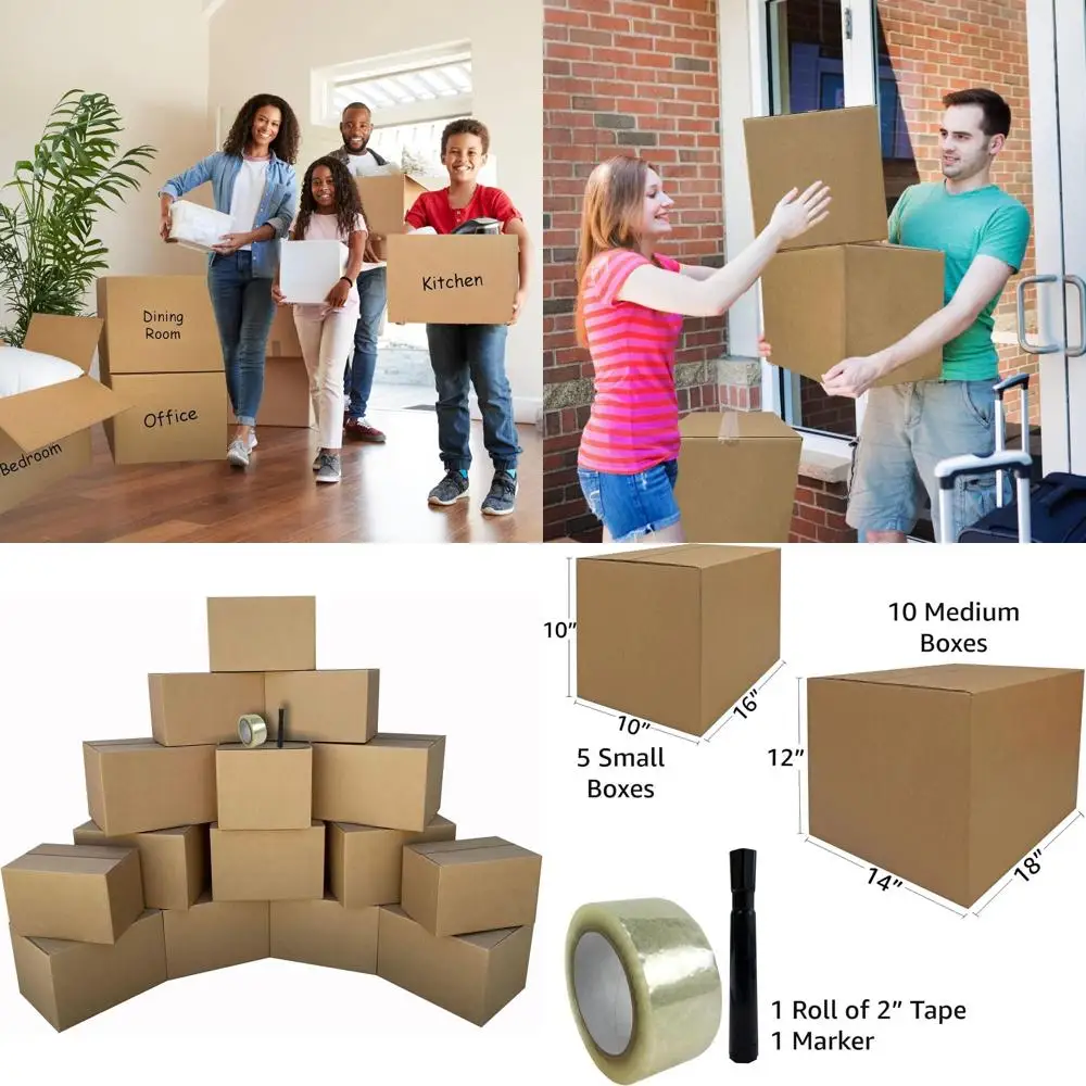 

Компактный набор для переезда в 1-2 комнатах: включает маленькие и средние коробки, скотч и маркер.