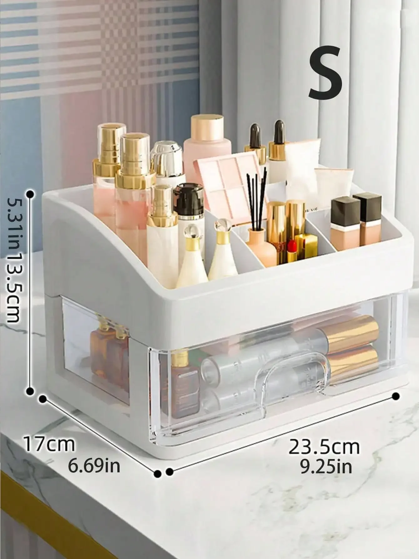 صندوق منظم مكياج محمول مكون من 1-3 طبقات مع أدراج لتخزين مستحضرات التجميل
