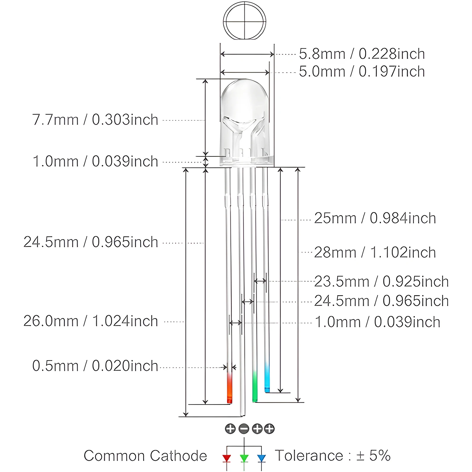 15/50pcs 5mm Full-color RGB LED Common Cathode/Common Anode Tri-Color Emitting Diodes F5 4 Pins Diffused/Transparent for arduino