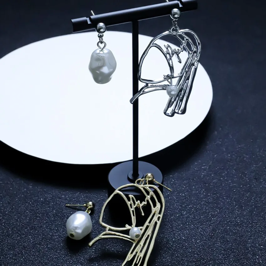 سلسلة الفنان فيرمير فتاة مع اللؤلؤ ، الأقراط المعدنية الخط الأصلي ، Earclips