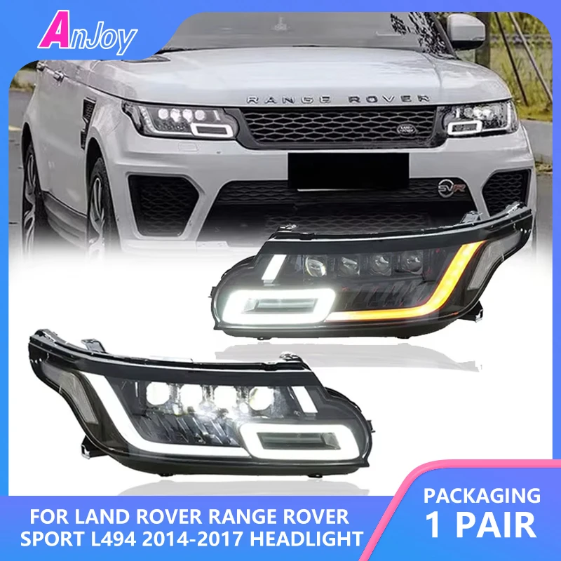 

Светодиодная фара для Land Rover Range Rover Sport L494 14-17 светодиодная DRL динамическая поворотная фара автомобиля в сборе