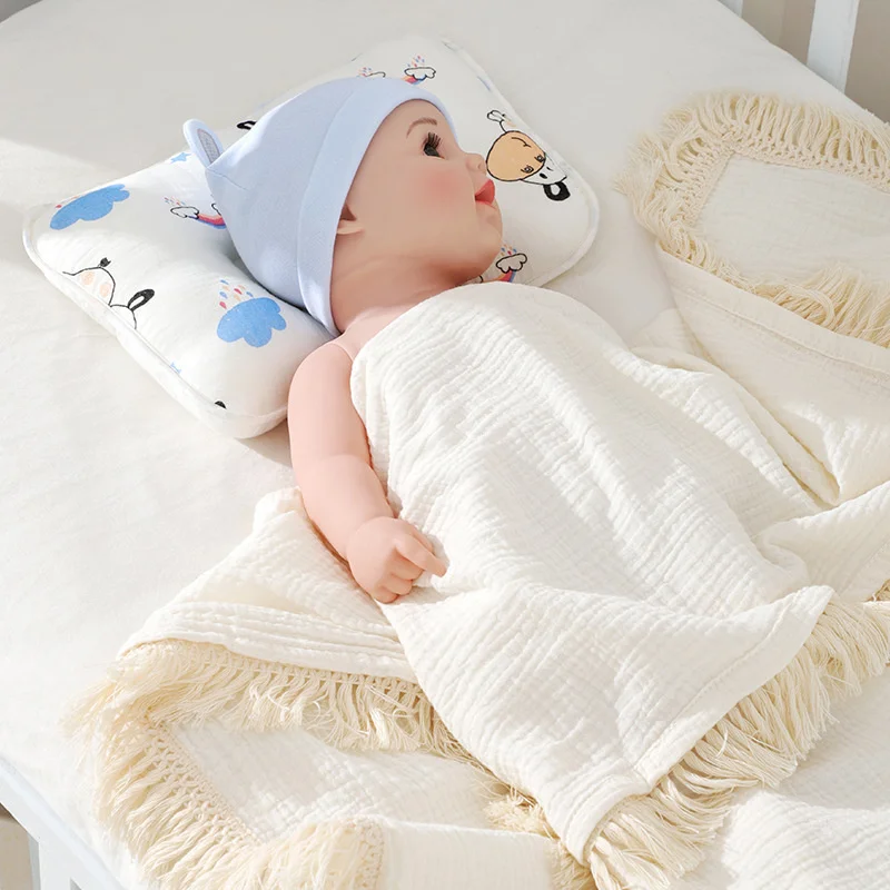 Baby Pillow Newborn Sleep Memory Foam Pillow 20x30mm Concave Anti-offset Cartoon Pattern Baby Bed Pillow 0-1 Year