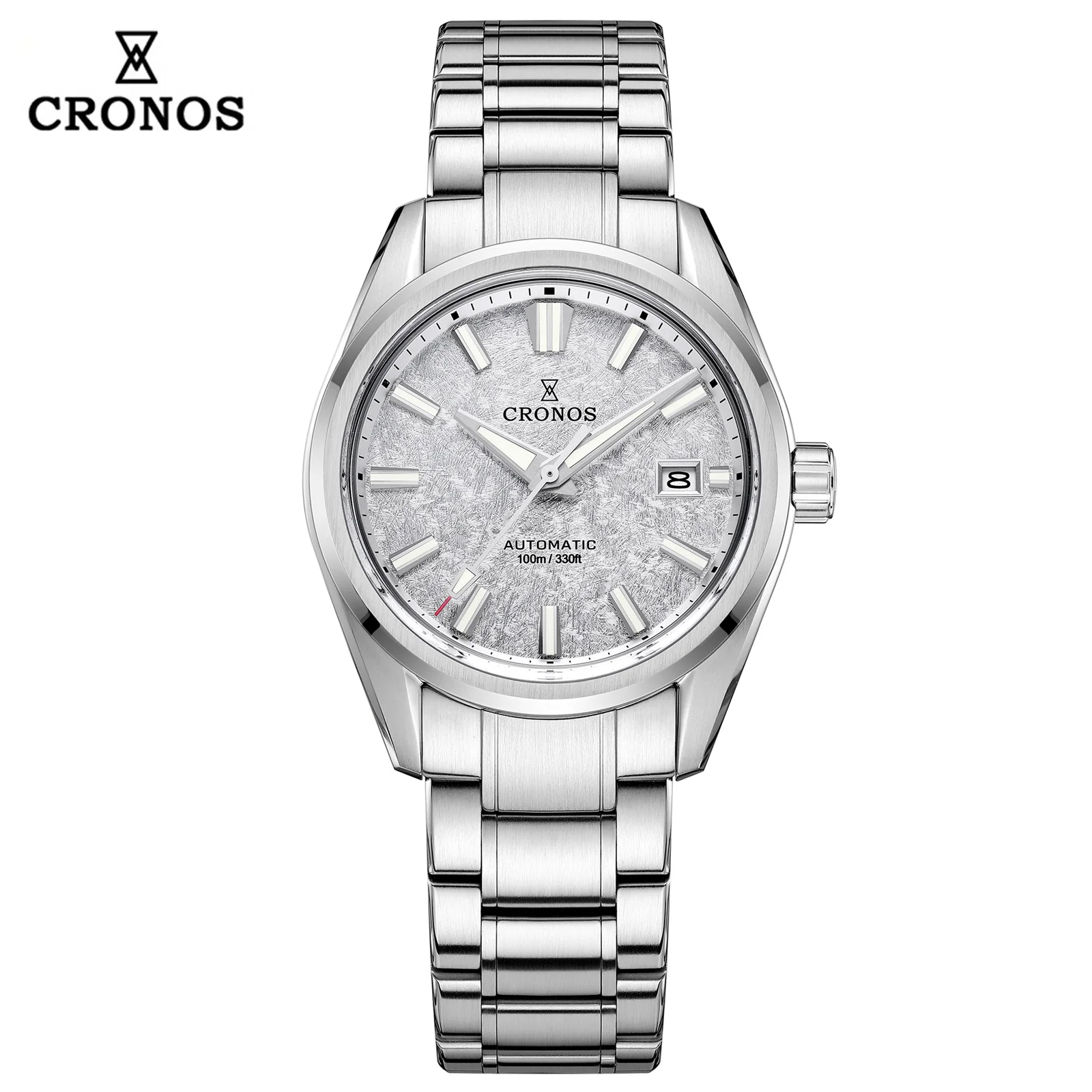 Cronos GS Neue L6037M 39mm Textur Uhr Männer PT5000 Automatische Bewegung Mechanische Wasserdichte 100m Luxus BGW9 Leuchtende Uhren 6
