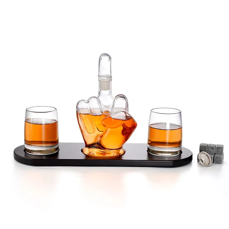 

Creative Middle Finger Wine Decanter Middle Finger Shape Wine Container Suit Borosilicate Craft Wine Accessories