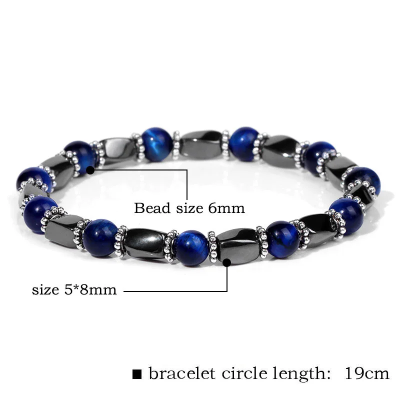 Black Hematite Bracelet Magnet Therapy Pink Quartzs Beads Bracelets For Women Men Loss Weight Health Care No-Magnetic Jewelry