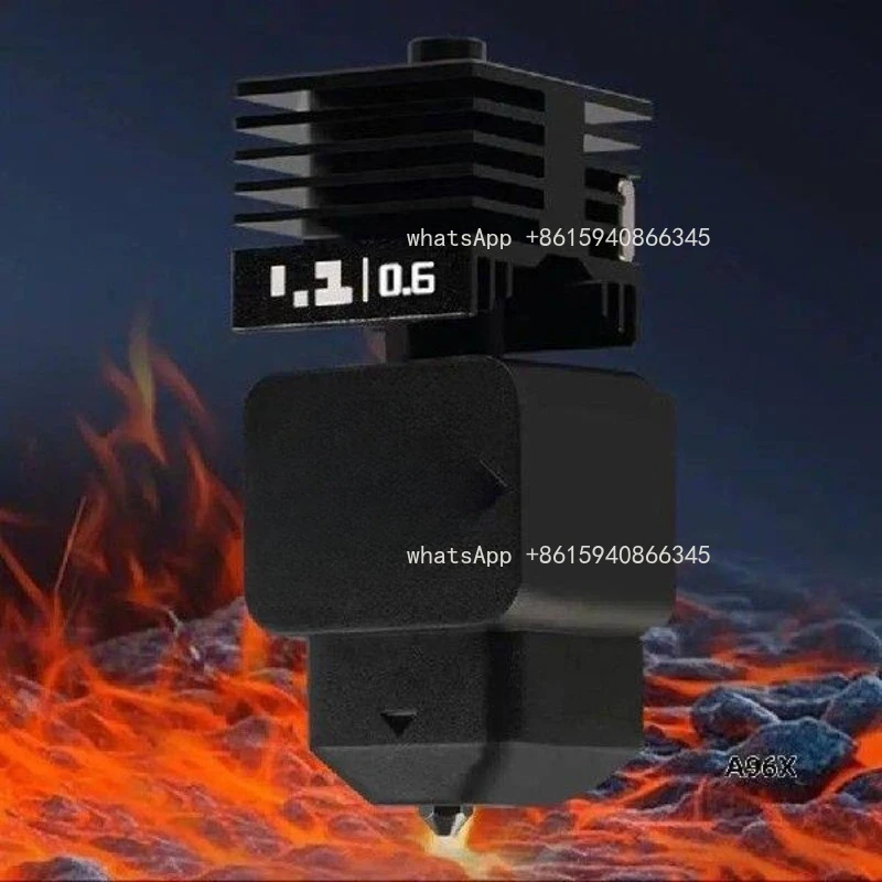 0.6Mm Steel Extruder Print Head Kit For Bambu Lab H2D,Removable hardened steel nozzle hot end HF