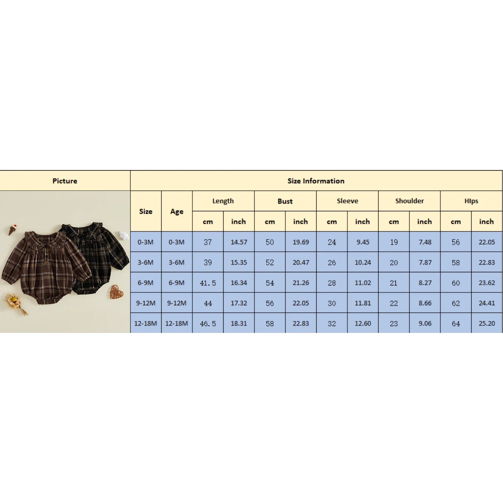 2026 new 0-18M Lovely Baby Girls Boys Autumn Plaid Romper Long Sleeve Button Front Doll Collar Sweet Jumpsuit