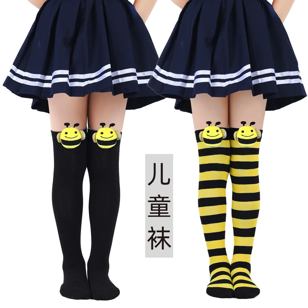 2026 جديد النحل الجوارب هالوين الجوارب موضة الأطفال الجوارب جوارب الأوروبية والأمريكية لطيف عروسة كارتون الجوارب