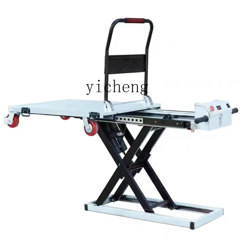 Tqh Electric Lifting Platform Trolley Carrying Goods Scissor-Type Vehicle-Mounted Platform Portable Hydraulic Trolley