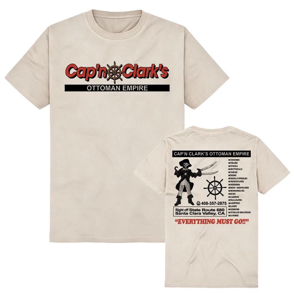 Backrooms Cap'n Clark's Tee Summer Cotton Short Sleeve Female T-shirt Fashion Casual O-neck Unisex Streetwear Graphic Merch Tops
