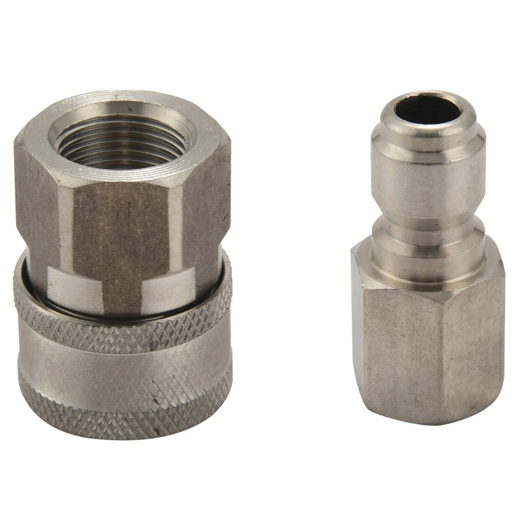 Stainless Steel Pressure Washer Adapter Set G3/8 Inch Female Quick Connect Plug And Socket For Attach A Hose To The Water Pumps,