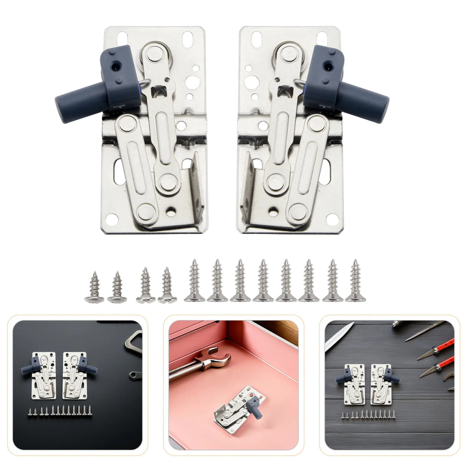 1Pair Kitchen Cabinet Hinges Stainless Steel Heavy Duty Tip Out Hinges 45 Degree Tilt Drop Down Sink Cabinet Hardware Rustproof