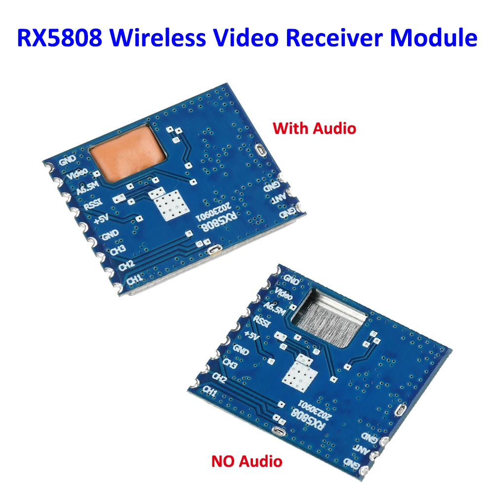 

RX5808 Audio Video Receiver Module Wireless SPI Control AV Signal Output 5V 170mA Board for FPV Systems RC Helicopter 4.8~6.0GHz