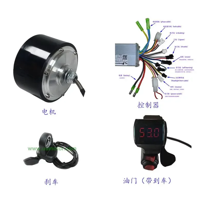 5-8km/h Low-speed High-torque 4-inch Brushless Gear Hub Motor Kit with IE1 Efficiency for Wheelbarrows Medical Carts