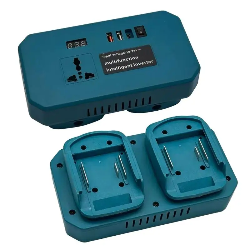 Battery Output Inverters Adapter for Outdoor Device Use with Household Outlet, USB Charging, Display Window and Power D2RD