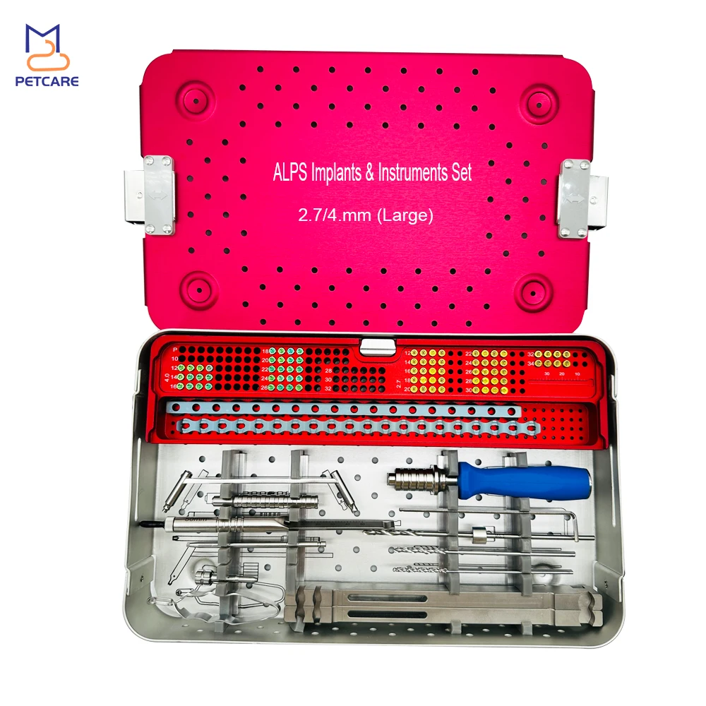 2.7/4.0mm Large Veterinary Orthopedics Implants and Instruments Set, Hand Tools, Medical Accessories, Pet Products, 1 Set