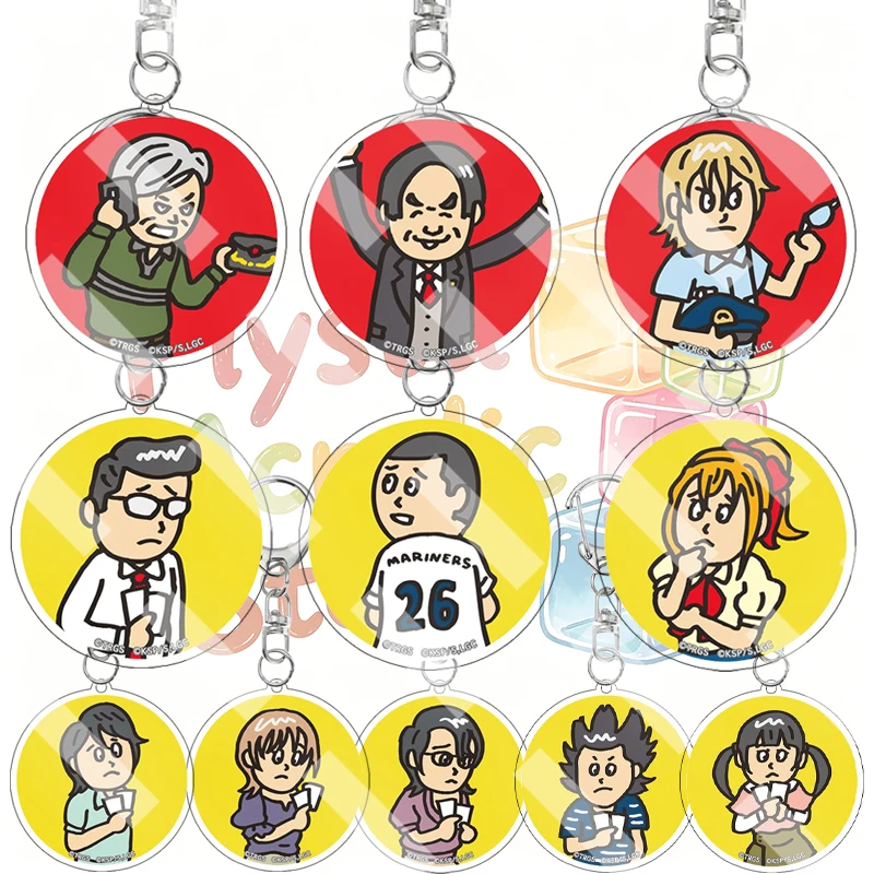 Creative Anime Cartoon Round Acrylic Keychain Character Fashion Funny Backpack Homemade Charm Keyring Bag Pendant Birthday Gifts