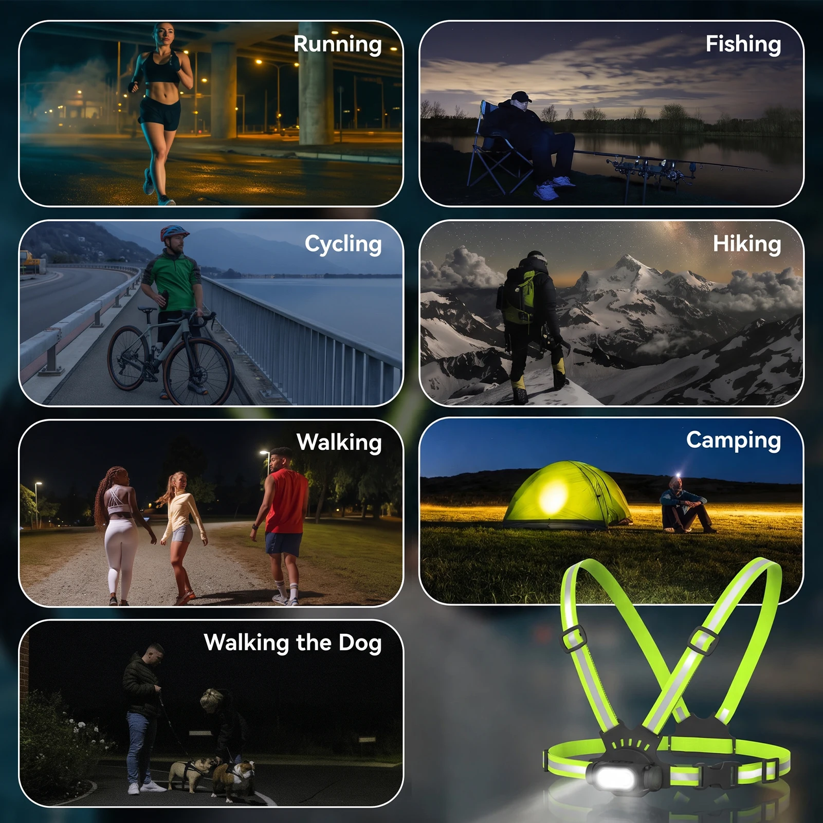 LED Running Vest USB Rechargeable Reflective Cycling Security Vest High Visibility Night Running Riding Clothing for Kids Adults