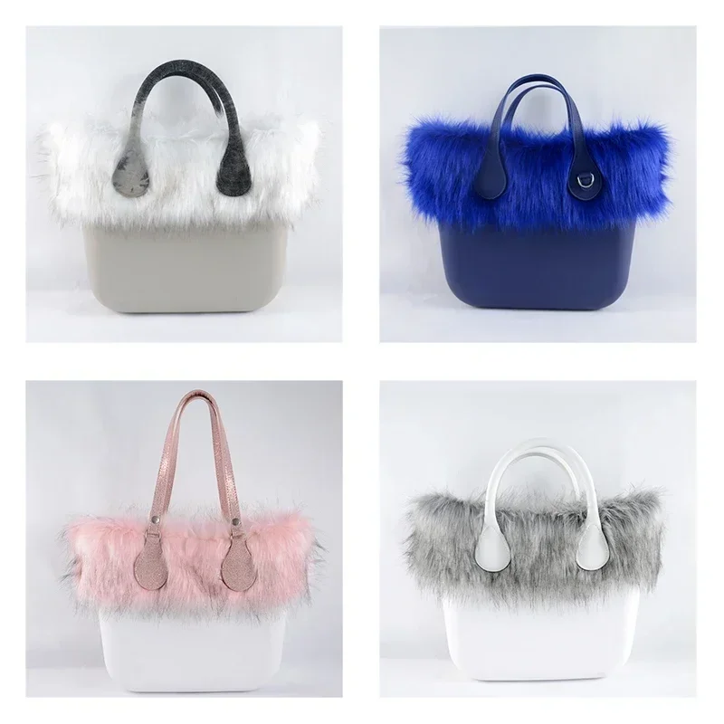 New Women Winter Autumn Faux Fox Fur Furry Trim Trims for O BAG Thermal Plush Decoration Fit for Classic Big Mini Obag