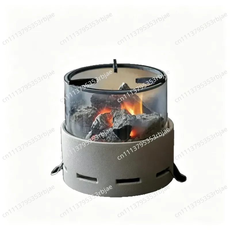 Round glass viewing stove tea maker ceramic base retro Chinese desktop desktop tea maker charcoal