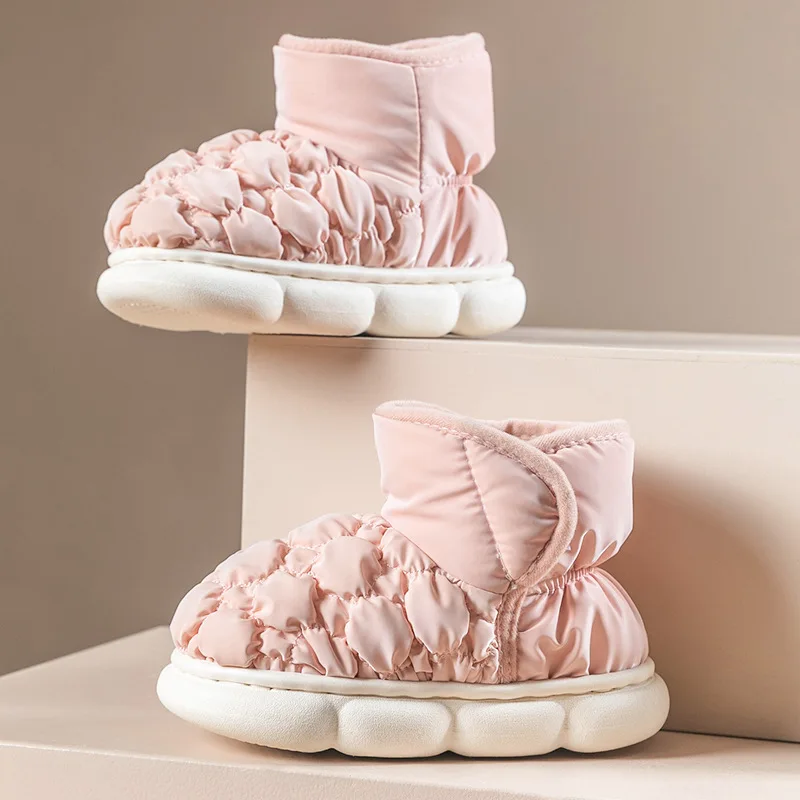 Zapatillas de algodón para niñas, zapatos de invierno impermeables de lana, 2022