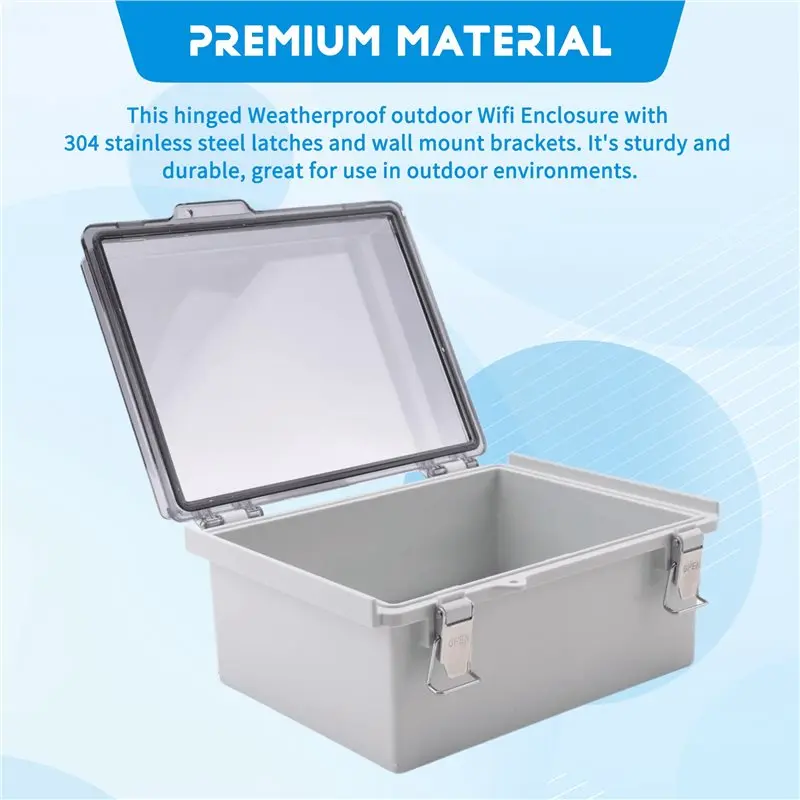 Outdoor Wifi Enclosure Weatherproof Locking Outdoor Wifi Box Waterproof Switch Router Enclosure Box 8.7X6.7X4.3Inch-A46I