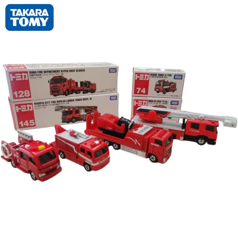 Takara Tomy Alloy Diecast Fire Truck Model Ladder Rescue Command Vehicle Scale 1 90 Collectible For Adult Collection Display