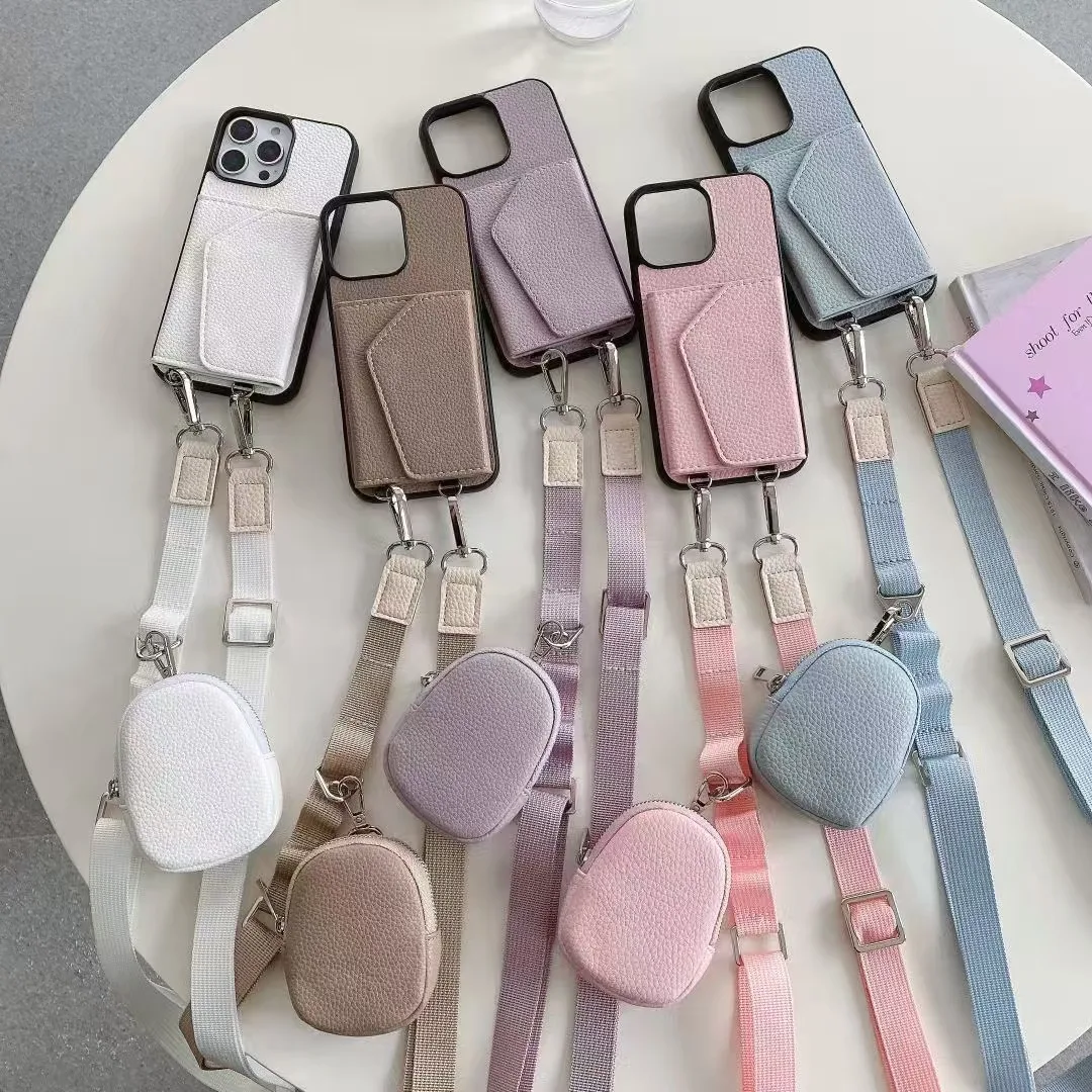 New  Phone Case for iPhone 16pro Beauty Mirror 15plus Card Insertion 14 Headphone Bag 13 12 Slanted Back 12 XR Protective Cover