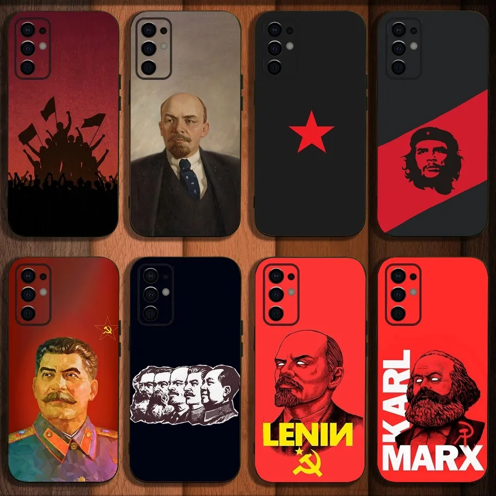 

S-Stalin M-Marx L-Lenin Phone Case For Samsung S24,S21,S22,S23,S30,Ultra,S20,Plus,Fe,Lite,Note,10,9,5G Black Soft Cover