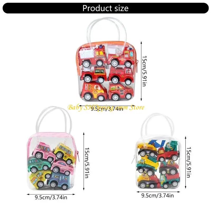 23gd 6pcs Small Rückenfahrzeug -Spielzeugauto -Autospielzeug für Kleinkind Spaß
