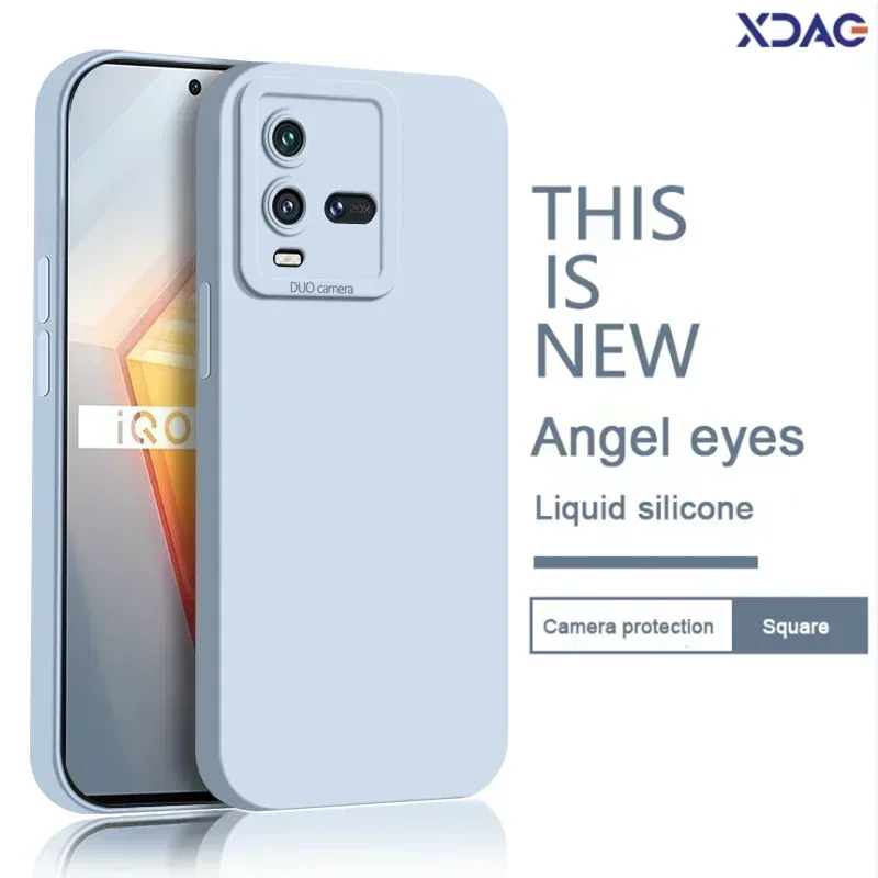 

Internal Flocking Phone Case for VIVO IQOO 10 Pro 10Pro 5G Angel Eyes Soft Liquid Silicone Luxury Original Shockproof Back Cover